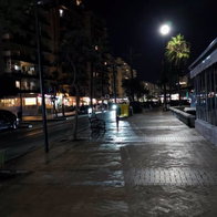 Half of the street lights out.