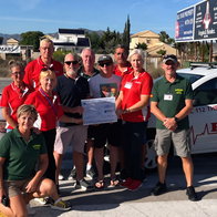 The presentation of the cheque.