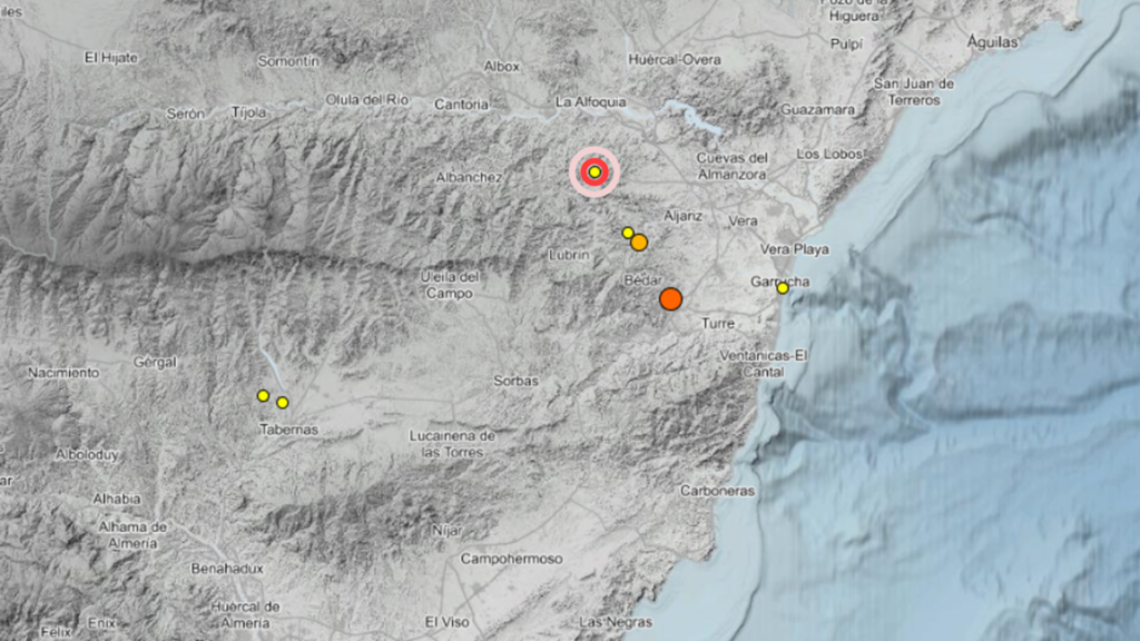 Three earthquakes wake Almería’s Levante overnight, with the strongest felt in more than 20 towns
