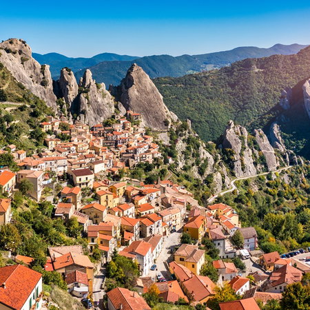 Castelmezzano village in Italy’s Apennine Mountains