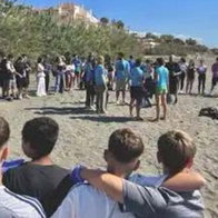 students take part in Beach clean up Velez malaga