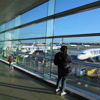 Ryanair aircraft parked at Dublin Airport, where an EU court ruling has upheld the annual passenger cap.