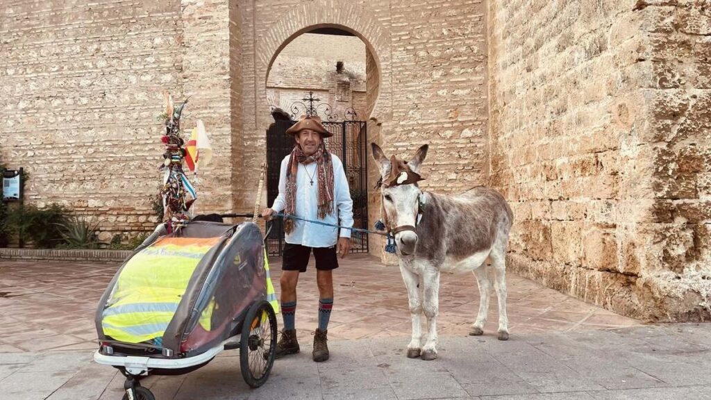 Pilgrim with no phone, no money and a famous donkey strolls into Costa del Sol town
