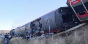 Spain high-speed train crash: Two carriages plunge down embankment as emergency crews rush to scene