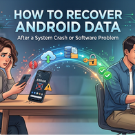 AI image of a woman and a man on their laptops experiencing problems