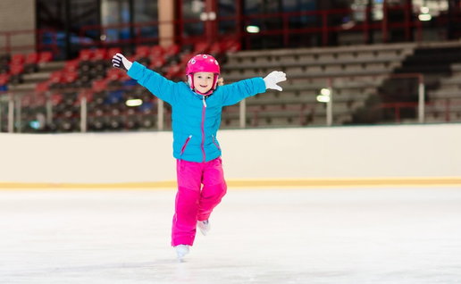 Kid on ice rink