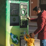 Lealtad verde smart recycling point