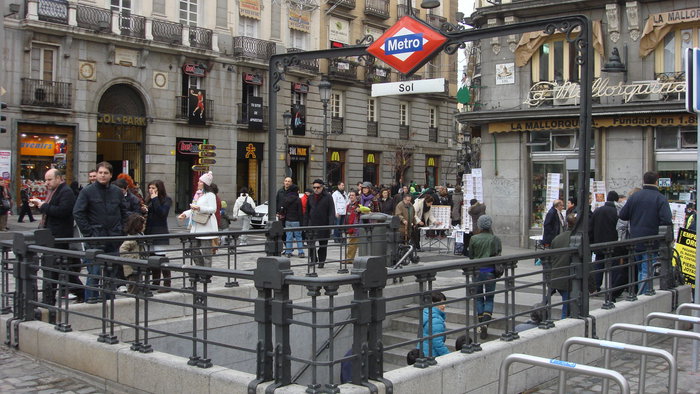 The metro station.