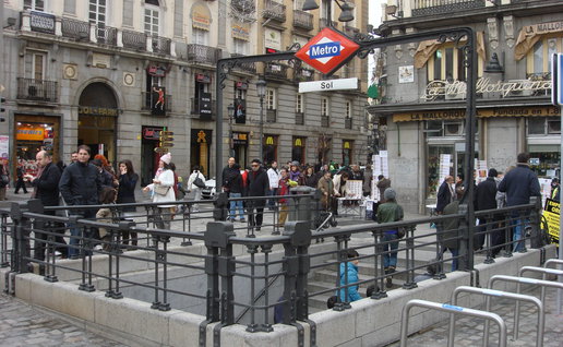 The metro station.