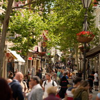 Main Street in Gibraltar with lots of shoppers