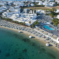 Overhead view of the Coast of Mykonos