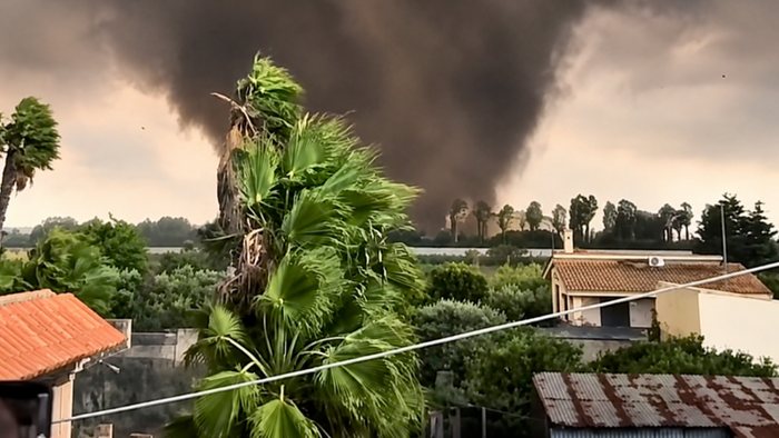 Tornado hits neighbourhood in Sicily.
