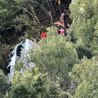 Bus veered off road in mountains in Catalonia.