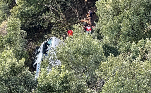 Bus veered off road in mountains in Catalonia.