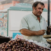 Roasted chestnut seller