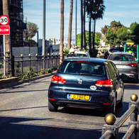 Cars in a Traffic jam in Gibraltar.