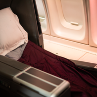 Inside sleeping area on a Quantas plane