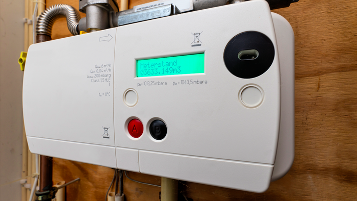 Electronic gas meter with a digital reader
