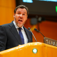 Spain's minister of Transport Oscar Puentes during a speech in congress
