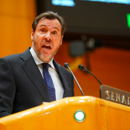 Spain's minister of Transport Oscar Puentes during a speech in congress