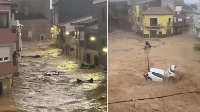 Madrigueras, Albacete Province flooded