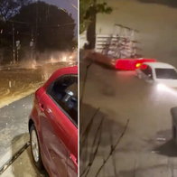 Massive hailstones and roads flooded in Catalonia