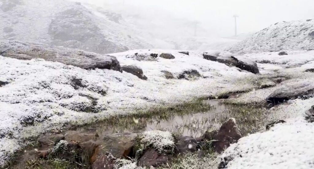 Sierra Nevada turns white early: First autumn snow hits peaks above Borreguiles