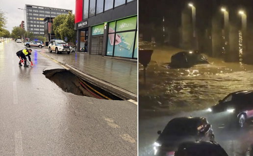 Floods and sinkholes appearing after heavy rains.