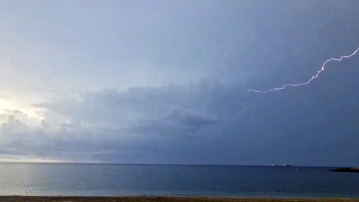 Lightning strikes Almeria coast
