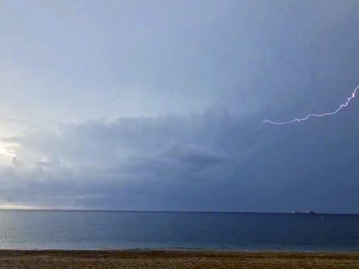 Lightning strikes Almeria coast
