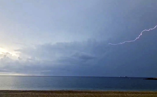 Lightning strikes Almeria coast