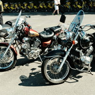 Motorcycles.