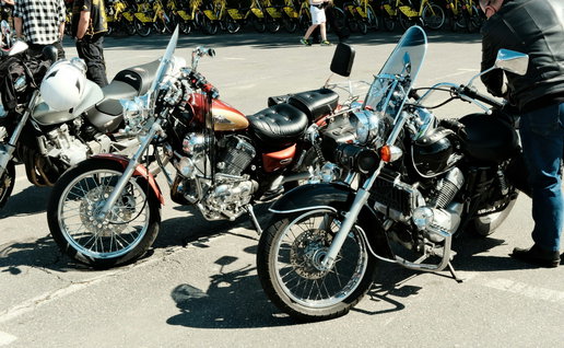 Motorcycles.