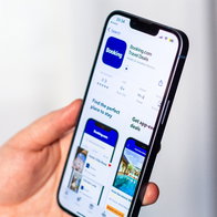 Booking.com app displayed on a smartphone screen