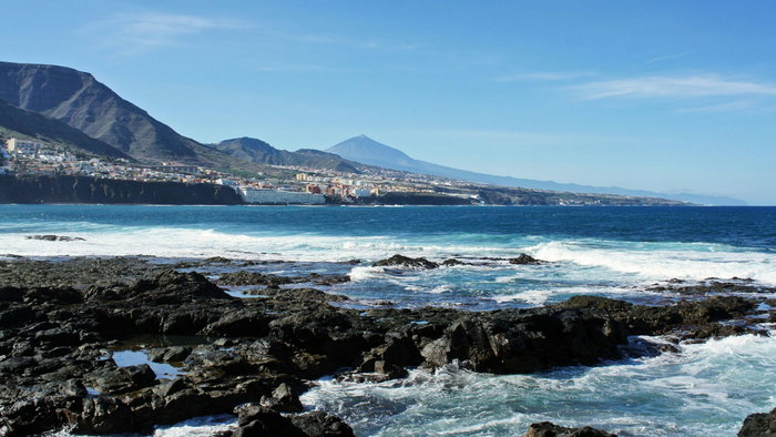 The coastline.