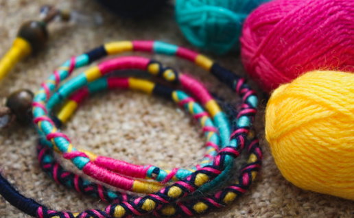 Friendship bracelets.