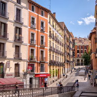 Residential apartment buildings in Madrid, Spain, amid new restrictions on seasonal rental listings.