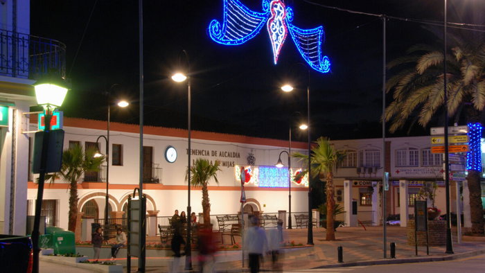 La Cala de Mijas at night.