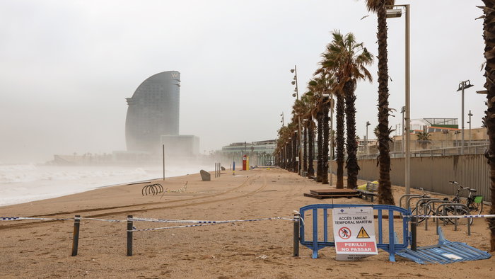 Rare hurricane hits Barcelona.