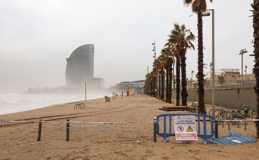 Rare hurricane hits Barcelona.