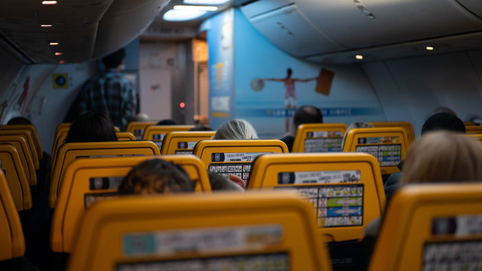 onboard a Ryanair flight