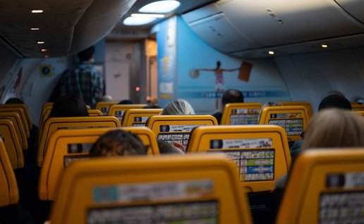 onboard a Ryanair flight