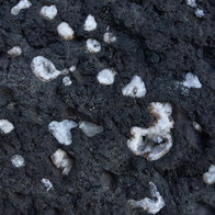 A,Close-up,Of,Dark,Vesicular,Volcanic,Rock,Matrix,Filled,With