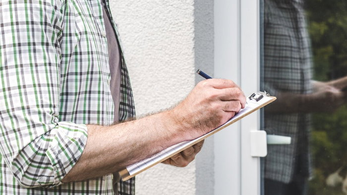 Door-to-door survey scam.