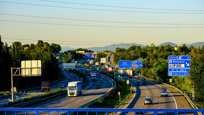 Traffic on a motorway in Spain