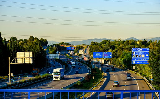 Traffic on a motorway in Spain