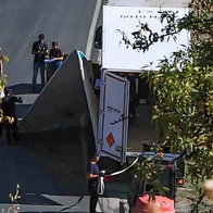 Bombs spill over and rip through lorry walls.