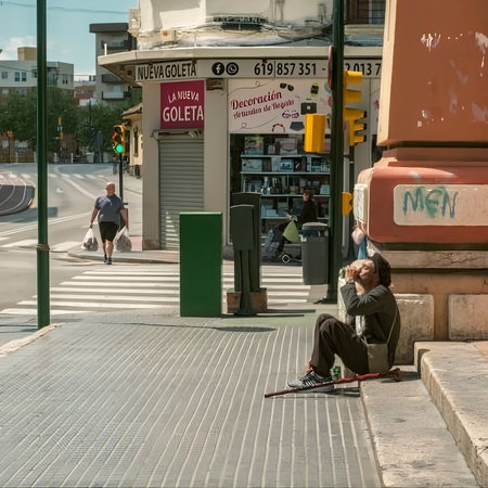 homeless man in Malaga