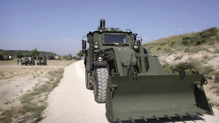 secondhand Spanish Army bulldozer.